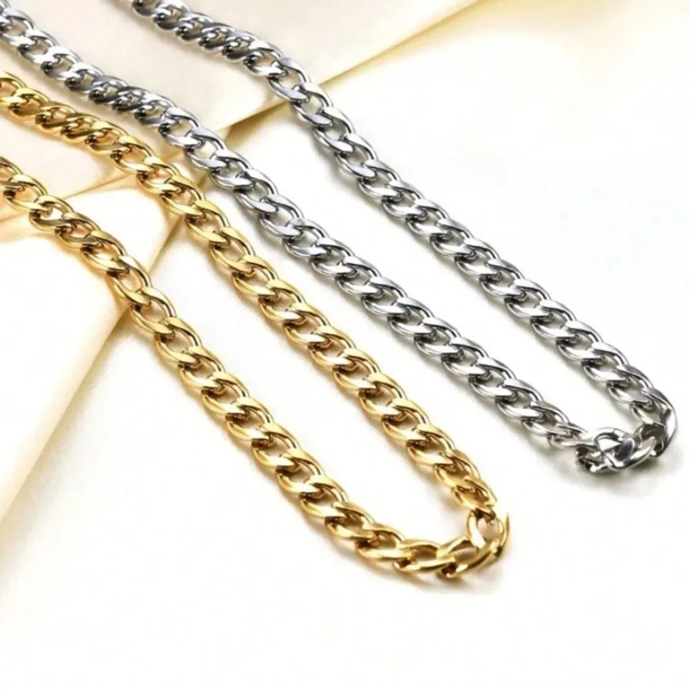 3for$20  Chain Men's Chain Necklace Daily Gift, gold color of silver color